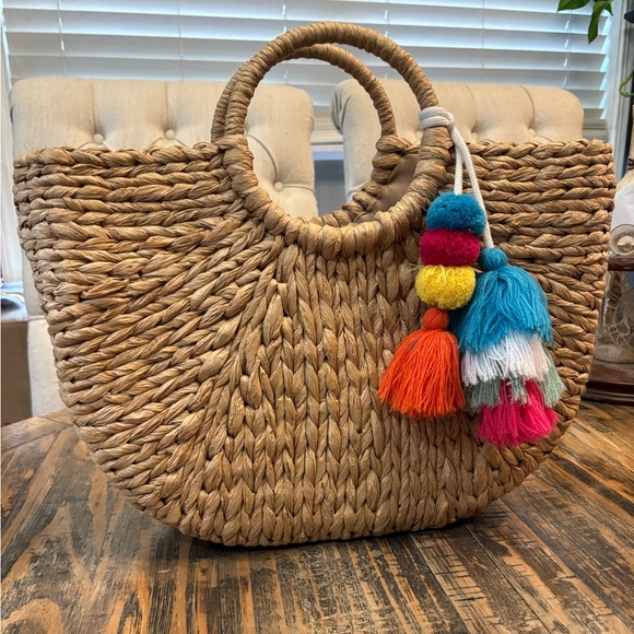 Natural Straw Handbags - Natural Large Straw Bag NWTS